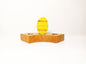 Yellow easter egg waldorf celebration birthday ring ornament, seasonal table decor, waldorf inspired easter wooden decoration lent ring