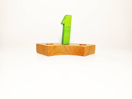 Number one celebration birthday ring ornament, waldorf birthday number 1 decoration, seasonal table decor, waldorf wooden number ornaments