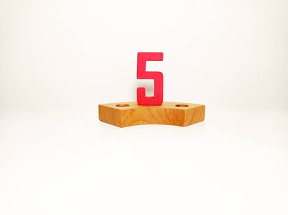 Number five celebration birthday ring ornament, waldorf wooden number 5 birthday decor, waldorf inspired birthday traditions, seasonal table