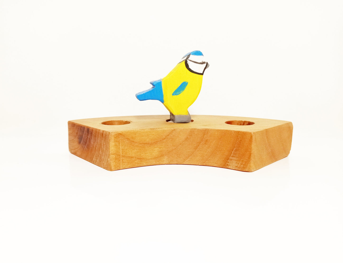 Blue tit bird waldorf celebration birthday ring ornamen