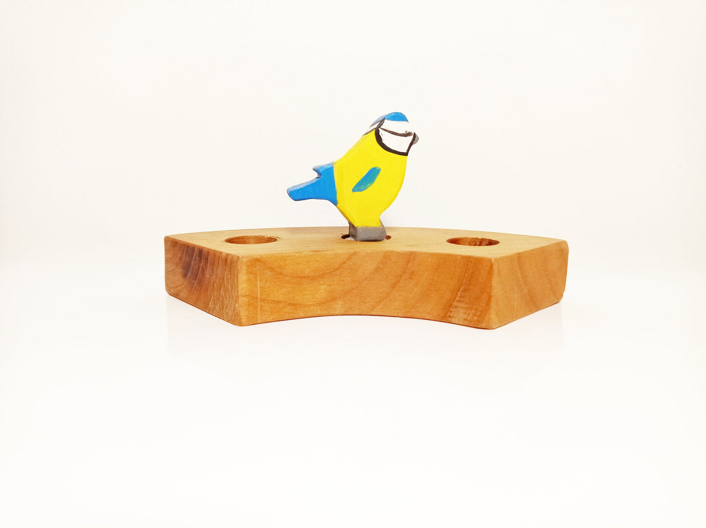 Blue tit bird waldorf celebration birthday ring ornamen