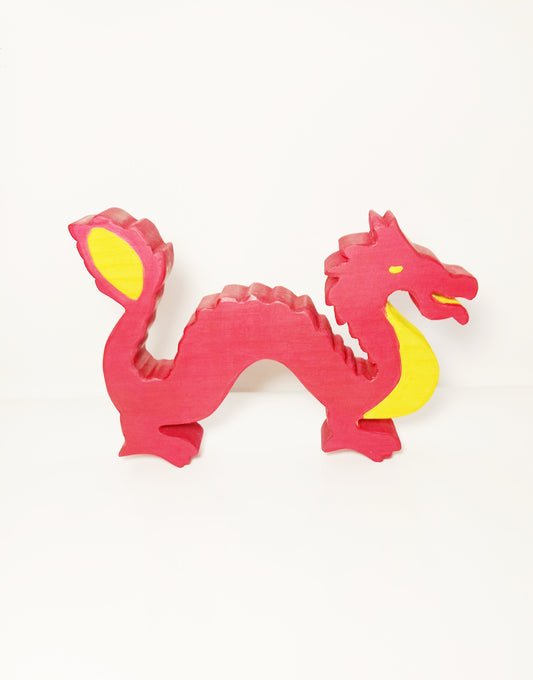 Red dragon wooden toy, waldorf inspired wooden toy, dragon wooden toy, wooden toy, gift for kids, handmade wooden toy, waldorf inspired