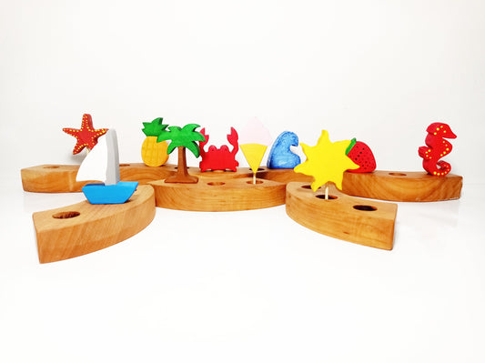 10 summer celebration ring ornaments, summer nature table, birthday ring ornaments set, waldorf inspired summer ornaments, ring ornament,