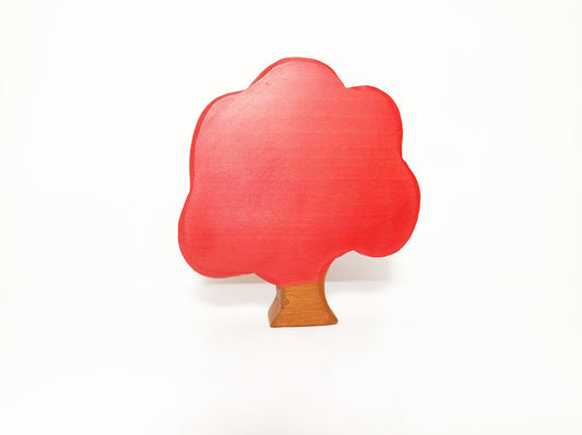 Red tree wooden toy, autumn fall tree waldorf inspired toy, open ended play, play scene set toy, birthday, christmas gift for kids, tree toy