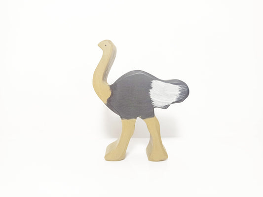 Ostrich wooden waldorf inspired toy, wooden animls, safari animals wooden toy, christmas birthday gift for kids, open ended small world toy