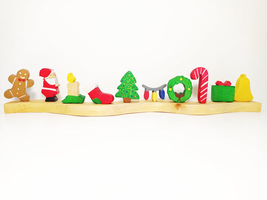 10 Christmas celebration ring ornament set