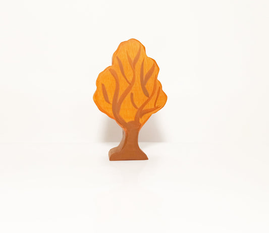 Orange autum tree wooden toy, autumn fall tree waldorf inspired toy, open ended play, play scene set toy, birthday, christmas gift for kids