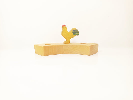 Rooster celebration ring ornament, waldorf birthday ring ornament, waldorf farm animals inspired birthday ornament, seasonal table decor