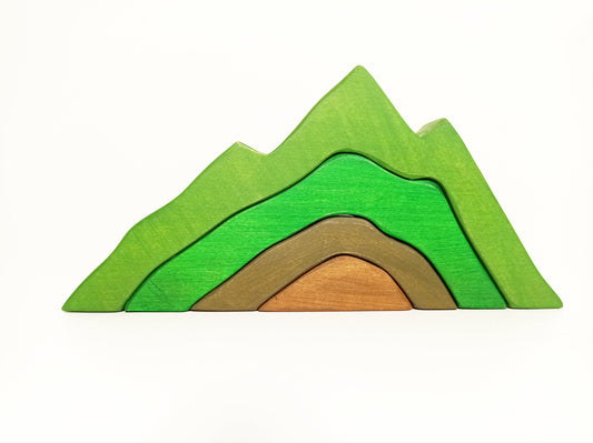 Mountain stacker wooden waldorf inspired toy, stacking mountains,  gift for kids, kids stacker toy, wooden toy nursery decoration mountains