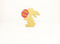 Bunny with red Easter egg wooden toy decoration