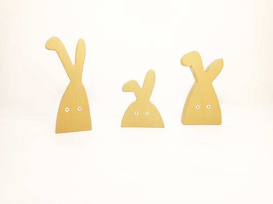 Free standing bunny set of 3, wooden toy bunny, wooden bunny decoration, playroom decor, easter gift for kids, easter home decoration