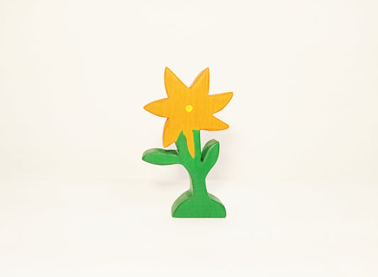 Orange flower wooden toy, waldorf toy flower, open ended toys, waldorf wooden toys, handmade wooden toys , seasonal nature table decor