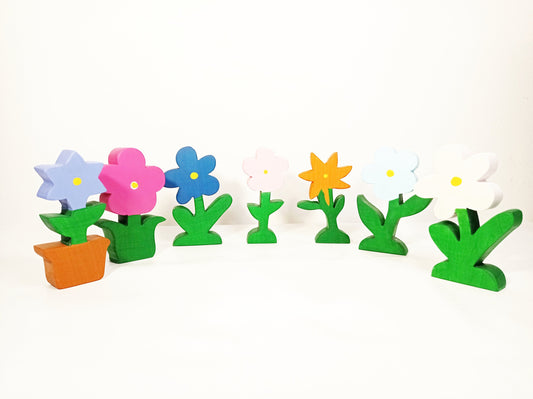 Flowers wooden toy set, waldorf toy flowers, open ended toys, waldorf wooden toys, handmade wooden toys , seasonal nature table decor