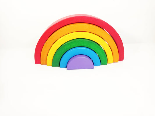 Rainbow  wooden stacker toy, rainbow puzzle stacker, wooden toy, waldorf inspired, montessori toy, wooden stacking toy, nesting toy rainbow