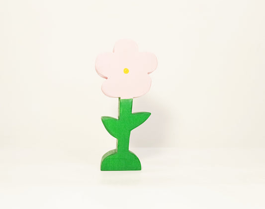 Light pink flower wooden toy, waldorf toy flower, open ended toys, waldorf wooden toys, handmade wooden toys , seasonal nature table decor