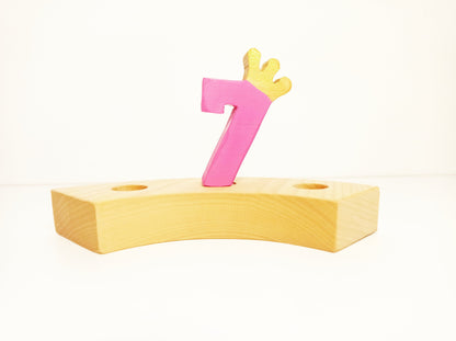 Number 7 birthday ring ornament, waldorf ring ornament, waldorf decoration, birthday ring, birthday decorations, waldorf numbers, jaar ring