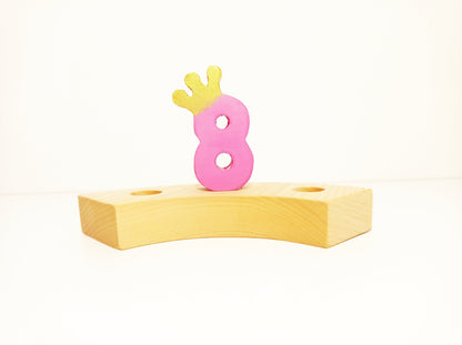 Number 8 birthday ring ornament, waldorf ring ornament, waldorf decoration, birthday ring, birthday decorations, waldorf numbers, jaar ring