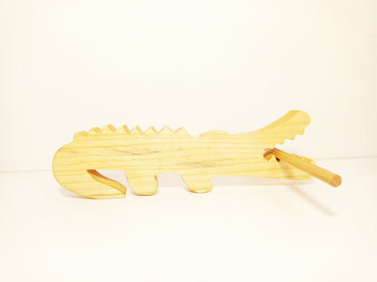 Wooden natural  percussion musical instrument, waldorf wooden instruments, handmade eco kids gift, kids musical instrument, alligator toy