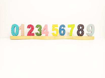 10 waldorf numbers birthday ring ornament set