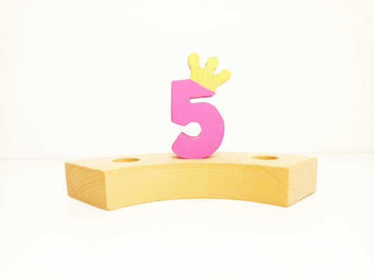 Number 5 birthday ring ornament, waldorf ring ornament, waldorf decoration, birthday ring, birthday decorations, waldorf numbers, jaar ring