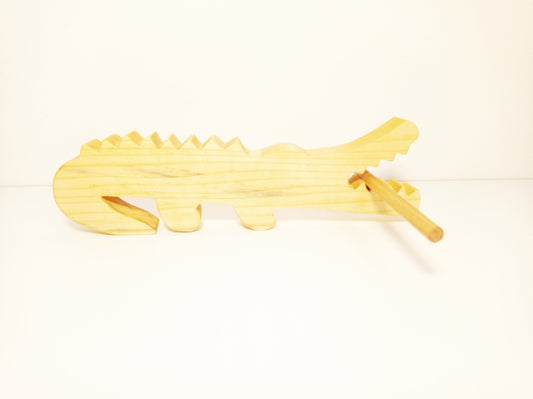 Wooden natural  percussion musical instrument, waldorf wooden instruments, handmade eco kids gift, kids musical instrument, alligator toy