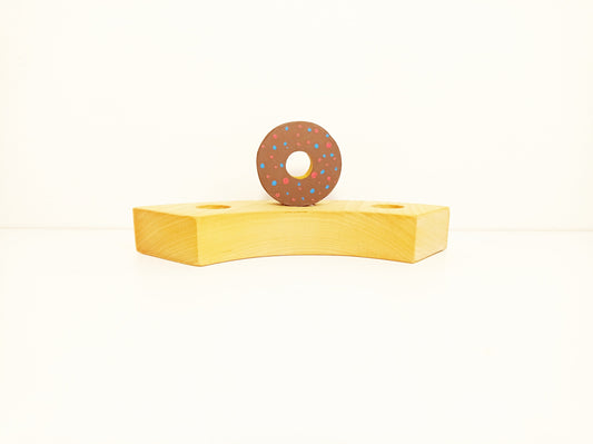 Chocholate donut celebration ring ornament, birthday ring ornament, donut waldorf seasonal table decoration, jaar ring, waldorf birthday