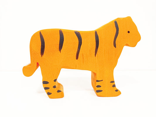 Tiger waldorf inspired wooden toy, safari animals wooden toy animal, birthday gift for kids and toddlers, imaginative play, sustainable toy