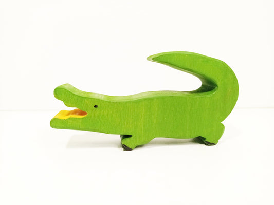 Crocodile wooden waldorf inspired toy animal, wooden aligator toy, christmas birthday gift for kids and toddlers, imaginative play toy