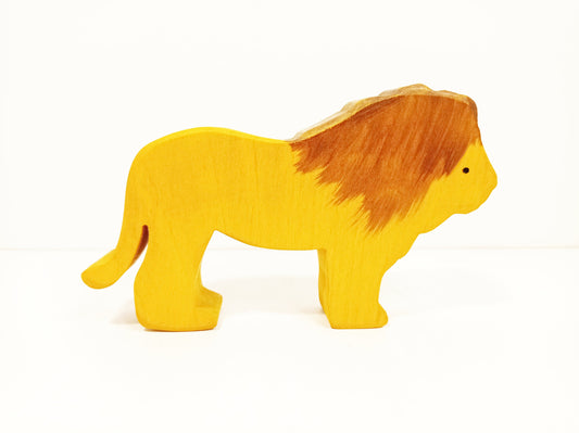 Lion wooden toy, waldorf inspired wooden lion toy, exotic animals, waldorf inspired,  waldorf wooden figurines, safari animals wooden toys