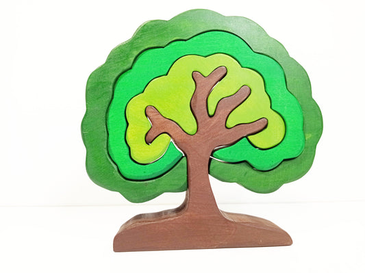 Wooden puzzle tree toy, waldorf trees, wooden toy trees, toy puzzle trees, birthday christmas gift for kids and toddlers, wooden puzzle toy