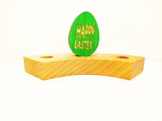 Happy Easter green egg celebration ring ornament, birthday ring decoration, waldorf seasonal table decoration, waldorf wooden ornaments