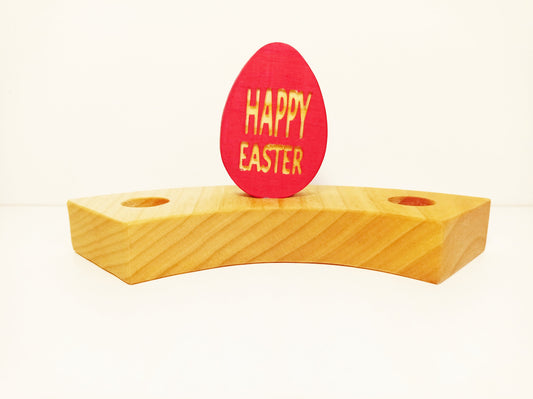 Happy Easter red egg celebration ring ornament, birthday ring decoration, waldorf seasonal table decoration, waldorf wooden ornaments