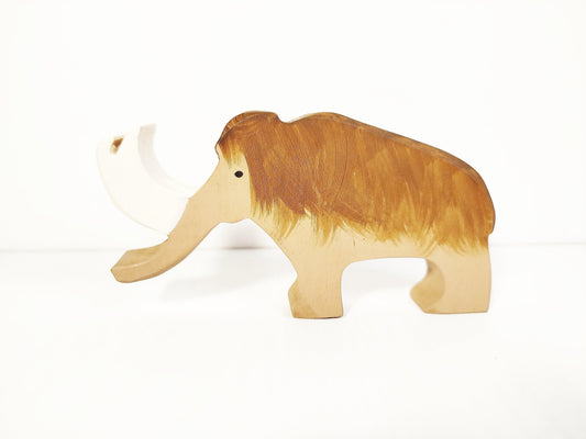 Wooden mammoth toy, waldorf inspired wooden animals mammoth, prehistoric animals wood toy, gift for kids and toddlers, imaginative play toy