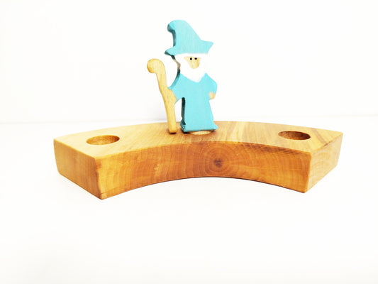 Wizard waldorf celebration ring ornament, birthday ring decoration ornament, waldorf inspired seasonal table decoration, waldorf wooden ring