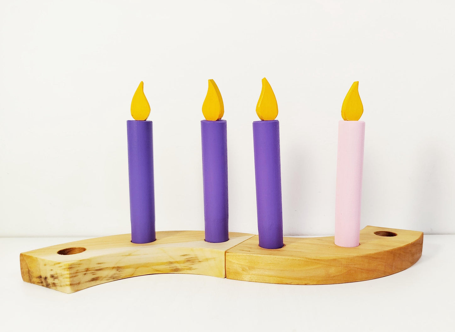 Wooden advent candles celebration birthday ring ornament