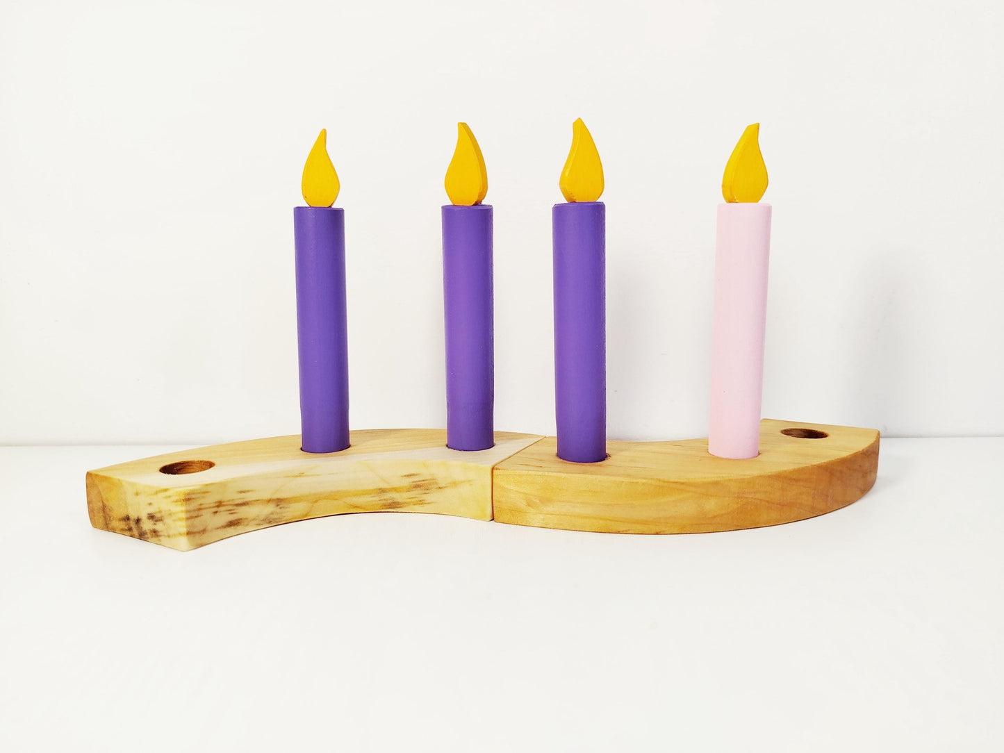 Wooden advent candles celebration birthday ring ornament