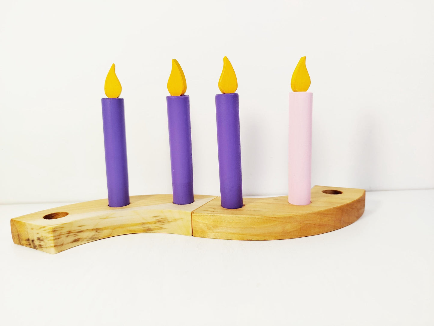 Wooden advent candles celebration birthday ring ornament