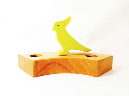 cockatoo parrot celebration ring ornament,  wooden birthday ring ornament, birds wooden waldorf ornaments, open ended play, nursery decor
