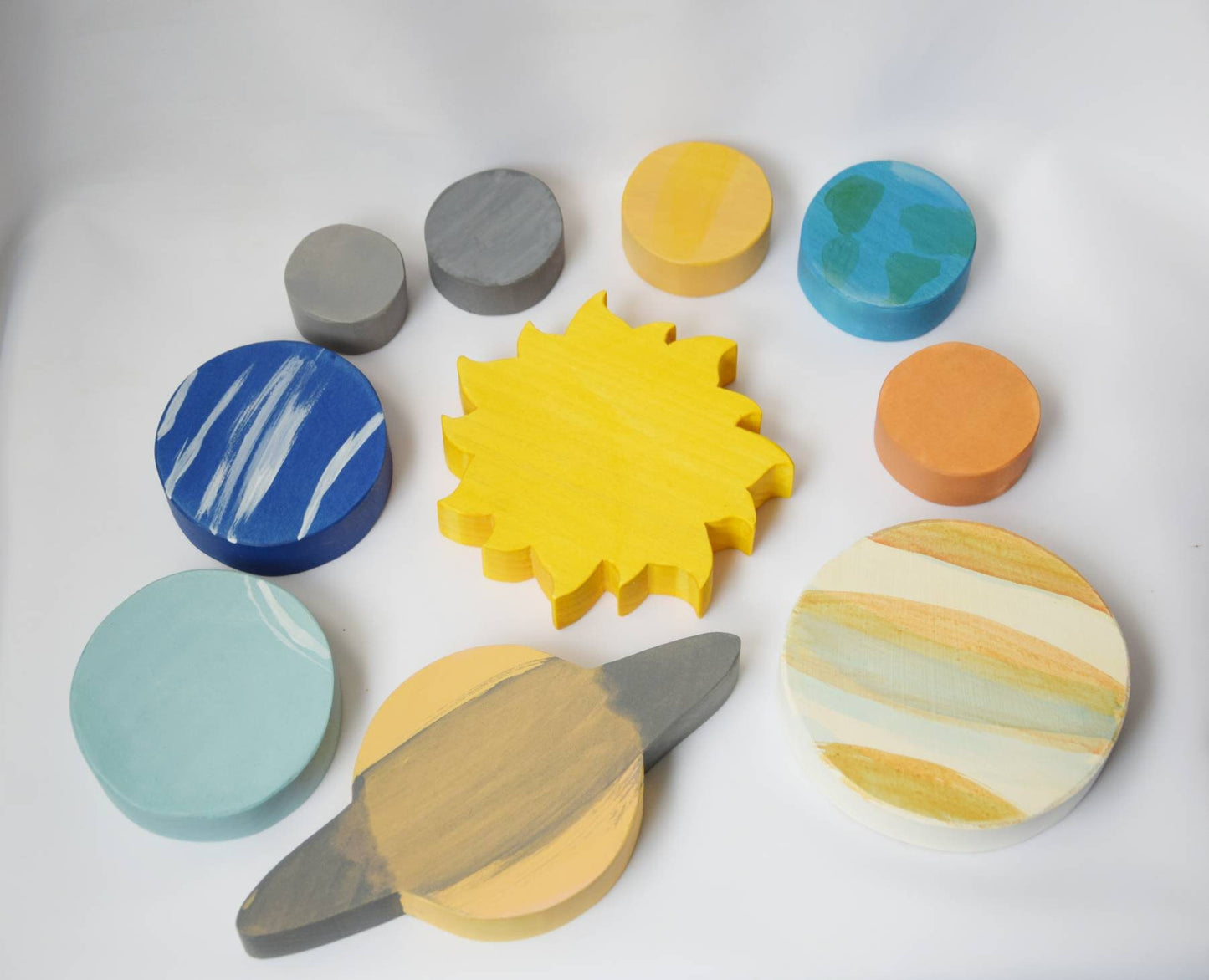 solar system wooden toy set, planets, waldorf inspired, homeschool, montessori, astronomy toy set, gift for kids, christmas present, toy set