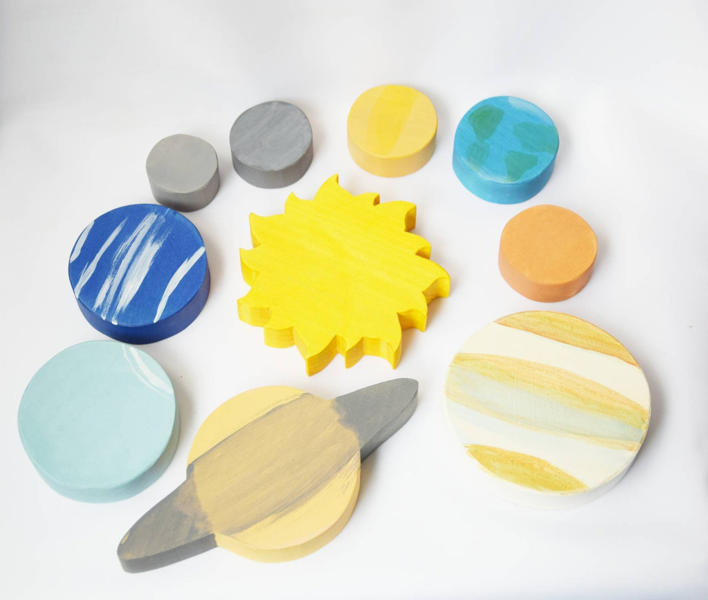 solar system wooden toy set, planets, waldorf inspired, homeschool, montessori, astronomy toy set, gift for kids, christmas present, toy set