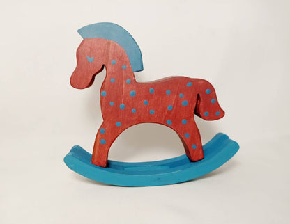 Rocking horse doll furniture, wooden rocking horse, rocking horse wooden toy for dolls,  shabby wooden nursery decoration, playroom decor
