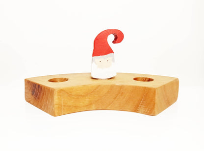Gnome celebration ring ornament, waldorf wooden christmas gnome decor, advent spiral, seasonal table decor, jaar ring, geburtstags kranz,
