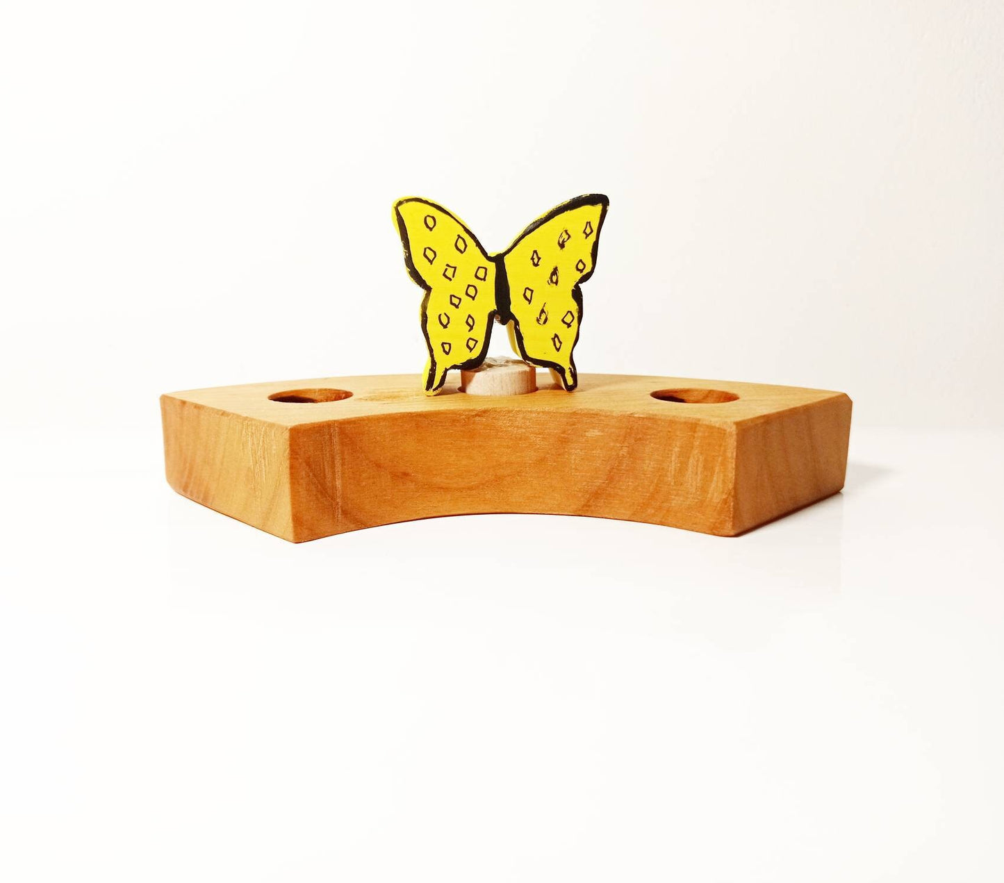 Yellow butterfly celebration ring ornament, birthday ring decoration, waldorf inspired birthday traditions, spring seasonal table decor