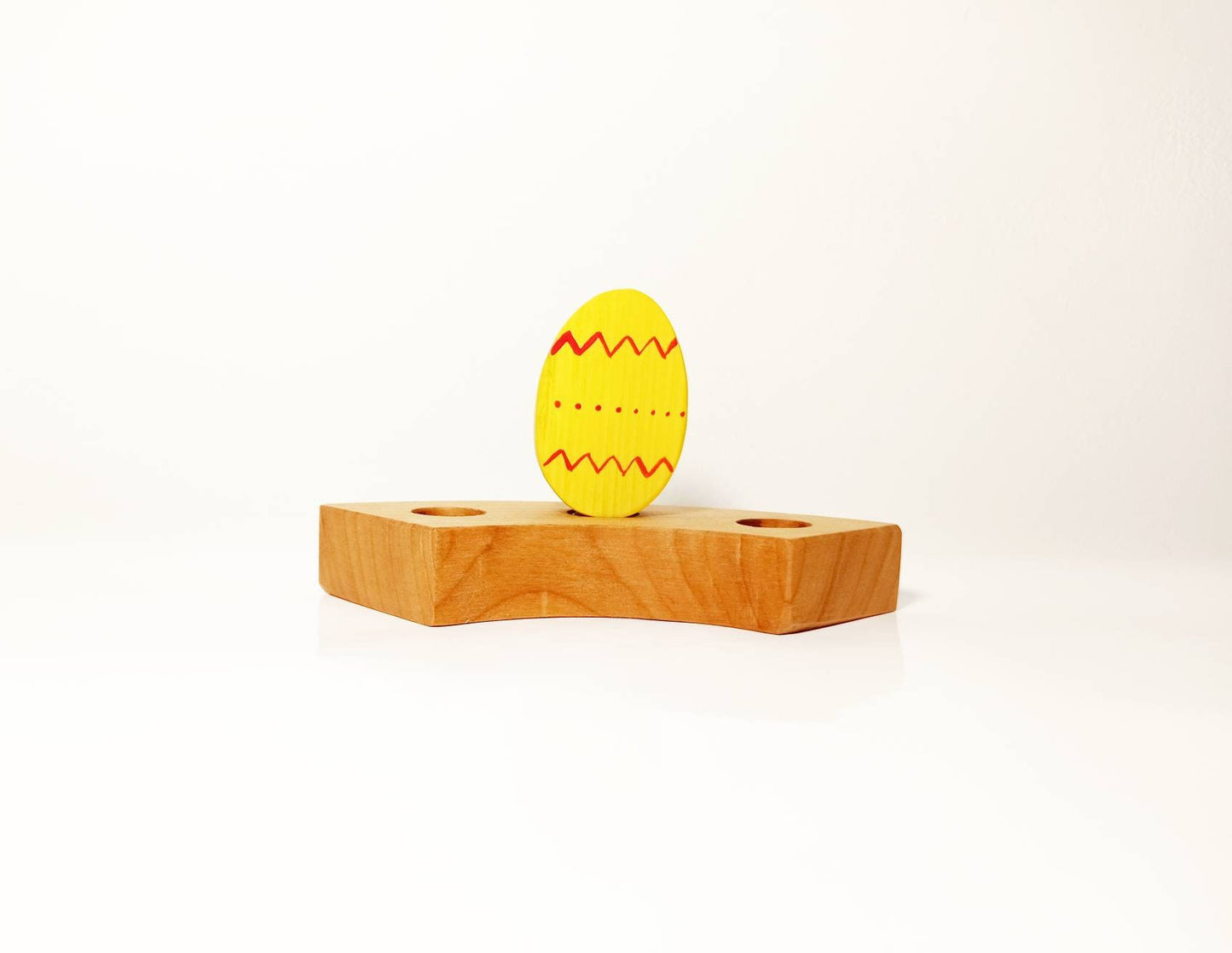 Yellow easter egg waldorf celebration birthday ring ornament, seasonal table decor, waldorf inspired easter wooden decoration lent ring