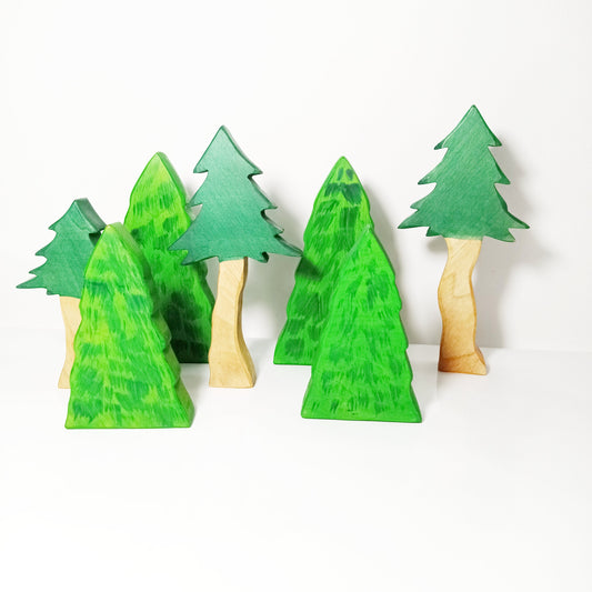 Wooden trees toy, forest wooden toy, waldorf inspired toy set, gift for kids, open ended play toys, woodland toy set, imaginative play toys