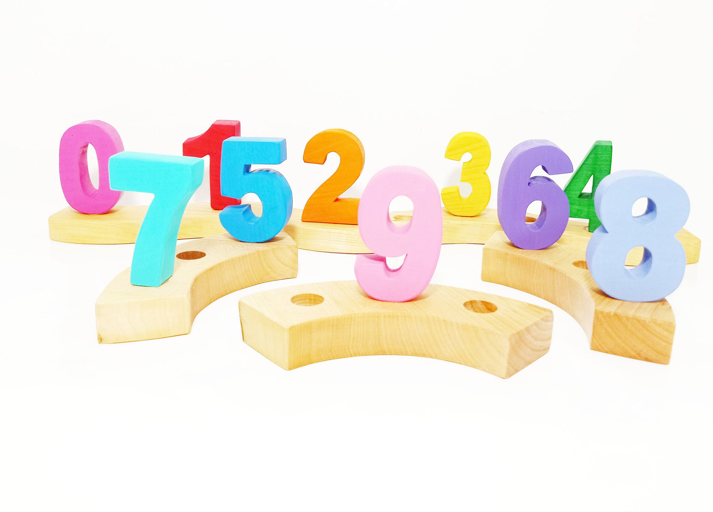 Numbers set of 10 celebration birthday ring ornaments
