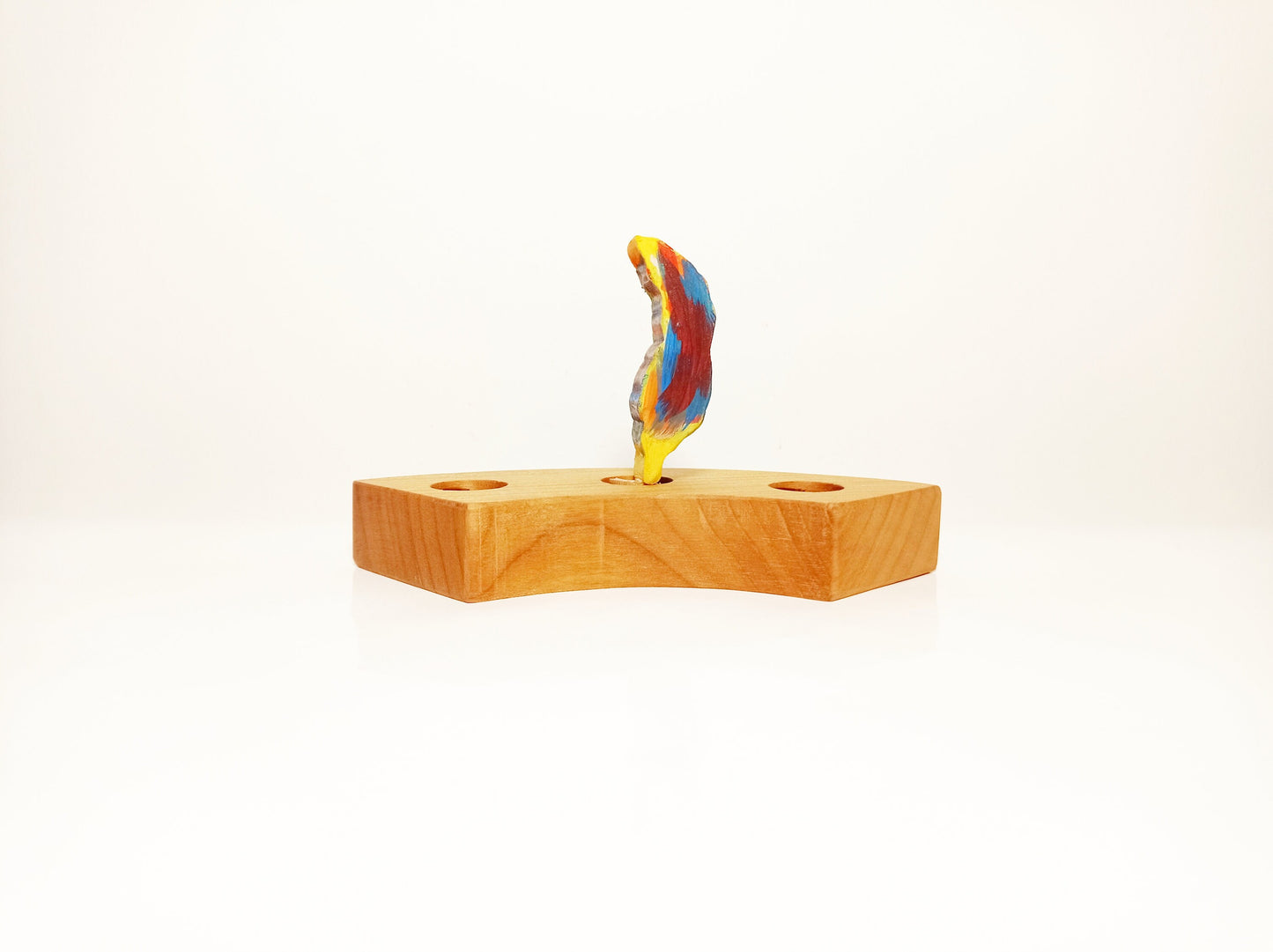 Colorful feather waldorf celebration ring ornament